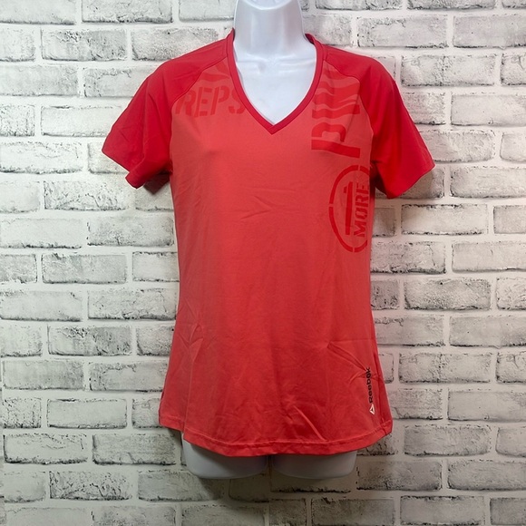 Reebok Coral V-Neck 1 More Reps Top Small - Picture 1 of 7